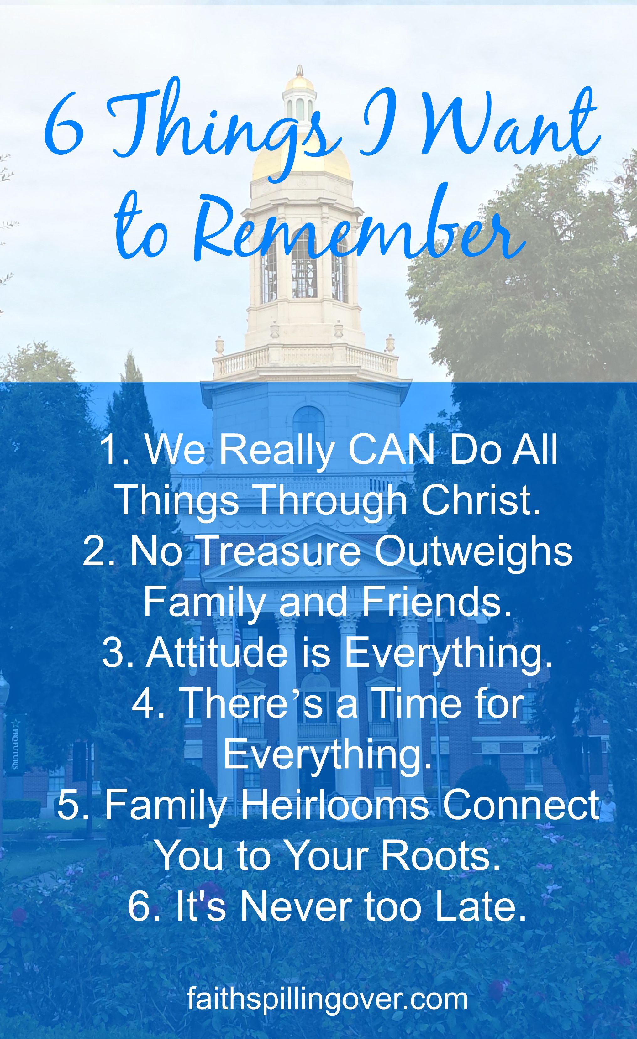 6 things I want to remember pin