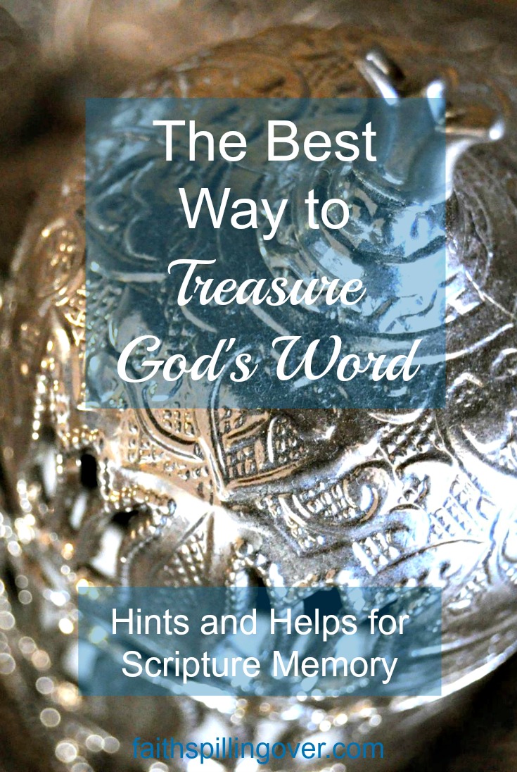 What better way to treasure God’s words than to memorize them. Just 2 verses a month add up to 24 verses a year, and that's a powerful deposit of treasure into our hearts.