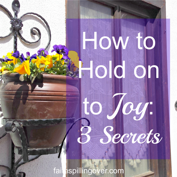Joy is an important ingredient for a happy life, yet we easily lose it. Here are 3 Secrets to keeping your Joy when life's hassles threaten to get you down.
