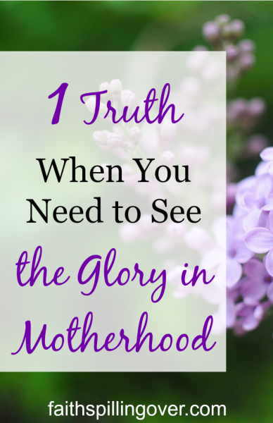 Does motherhood wear you out like it does me? This one surprising truth about motherhood will help you see glory and purpose, even on the hard days.