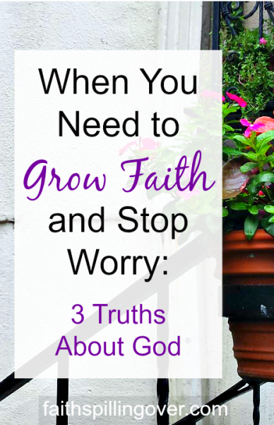 Worried about something? How about turning your focus away from trouble and towards God? These 3 truths about our Heavenly Father will calm your fears.