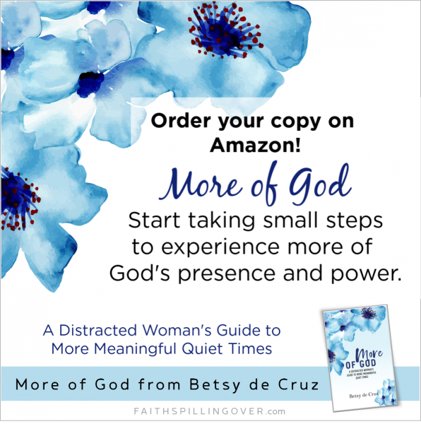 Want to experience more of God’s power and presence in your quiet time and all day? Learn how with the book More of God. Available on Amazon.