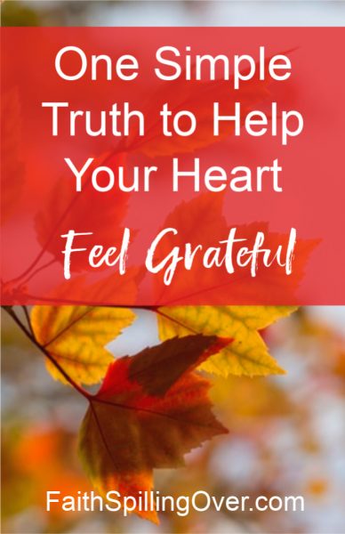 What if you don't feel grateful during this season of Thanksgiving? If struggle has zapped the gratitude out of your heart, one simple truth can help. #thanks #gratitude #love #Thanksgiving