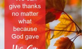 What if you don't feel grateful during this season of Thanksgiving? If struggle has zapped the gratitude out of your heart, one simple truth can help.